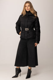 Twin-set Piumino con Cintura Logo Oval T Twinset 252TP2720 NERO