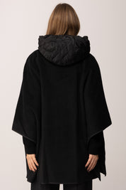 Twin-set Poncho In Maglia con Tasche e Cappuccio 252TA4240 NERO

