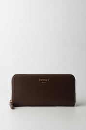 Twin-set Portafogli Zip Around Grande con Logo Lettering BLACK CHOCOLATE 252td8392
