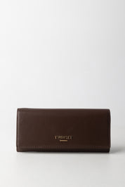 Twin-set Portafoglio Grande con Patta e Logo 252TD8390 BLACK CHOCOLATE