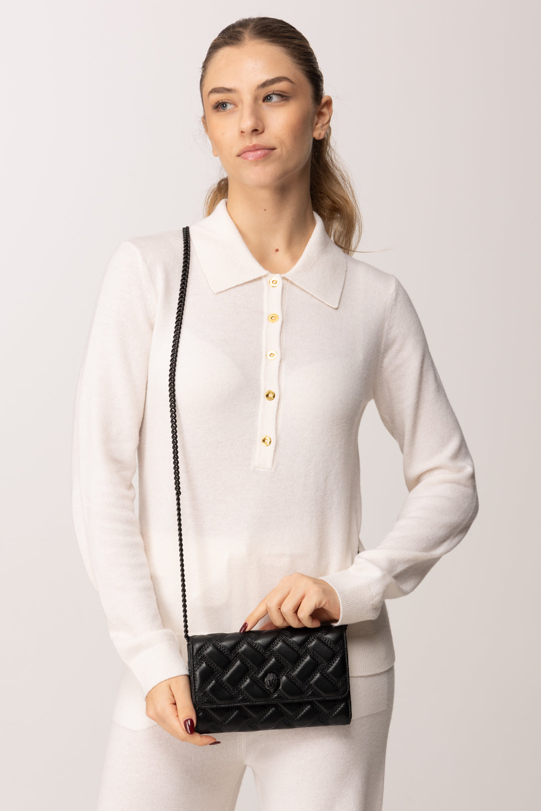 Kurt Geiger Portafoglio Kesington con Tracolla 648400109 BLACK