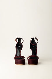 Sandali Scamosciati con Plateau SA44L56E2 MERLOT Elisabetta Franchi