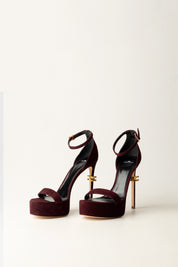 Sandali Scamosciati con Plateau SA44L56E2 MERLOT Elisabetta Franchi