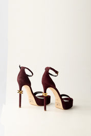 Sandali Scamosciati con Plateau SA44L56E2 MERLOT Elisabetta Franchi