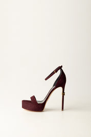 Sandali Scamosciati con Plateau SA44L56E2 MERLOT Elisabetta Franchi