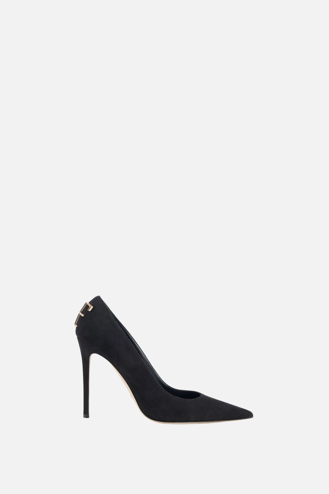 Décolleté In Suede con Tacco Stiletto e Logo
