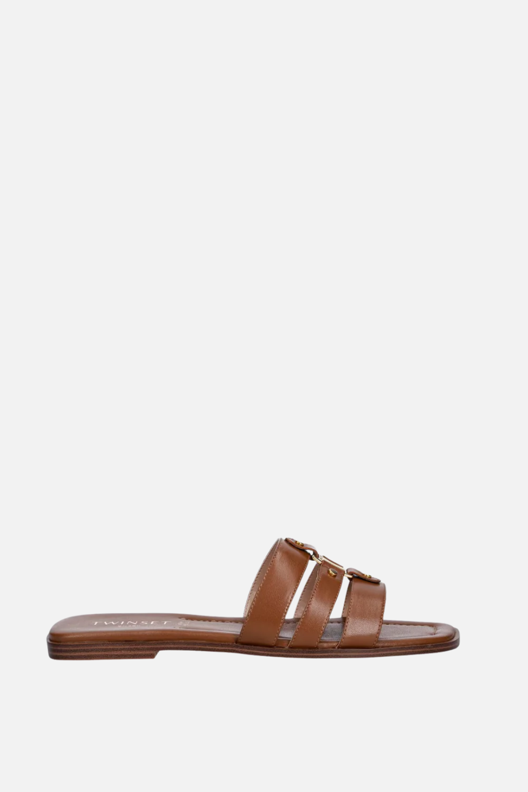 Twin-set Sandali Flat In Pelle 261TCP038 CUOIO