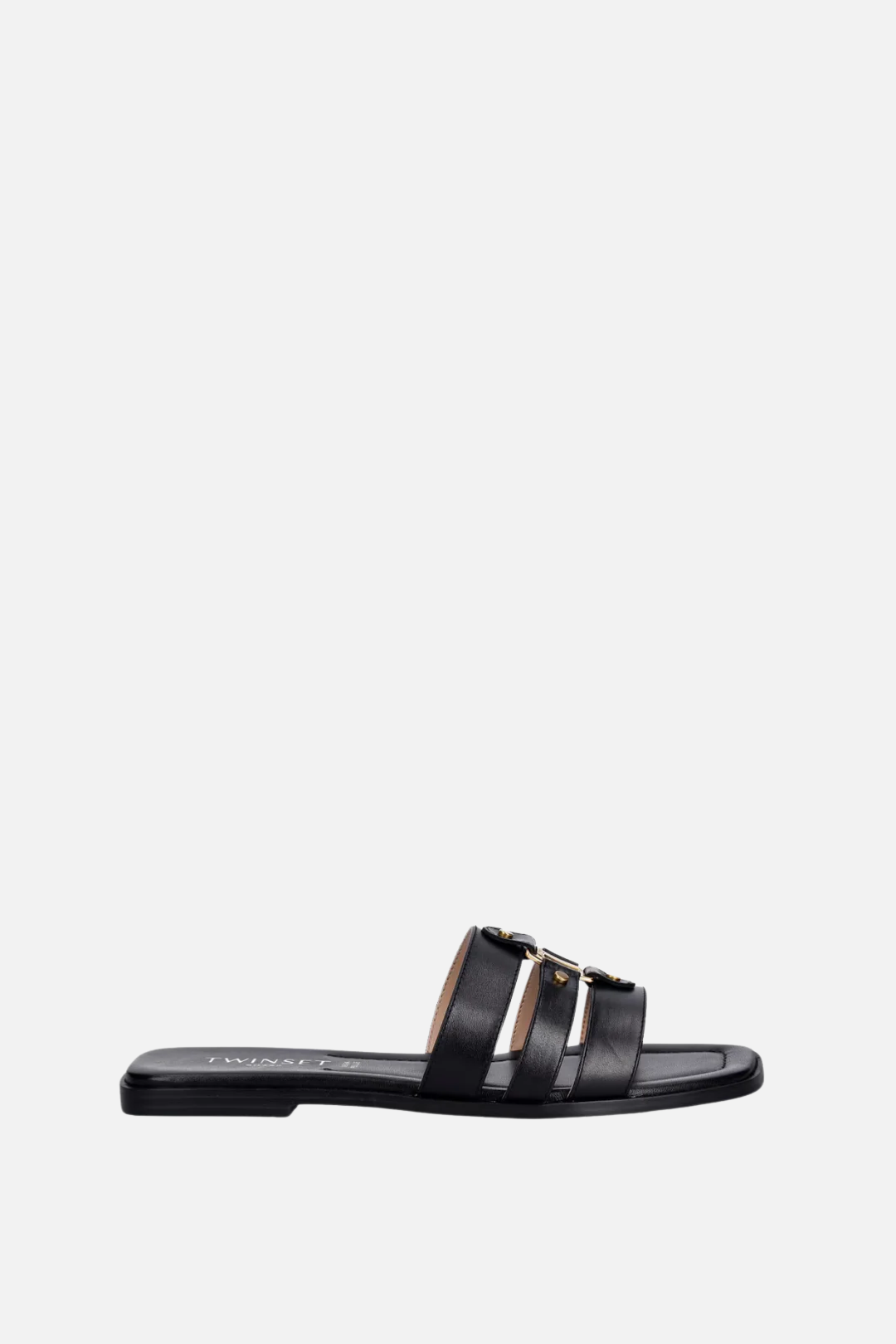 Twin-set Sandali Flat In Pelle 261TCP038 NERO