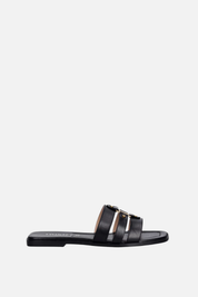 Twin-set Sandali Flat In Pelle 261TCP038 NERO