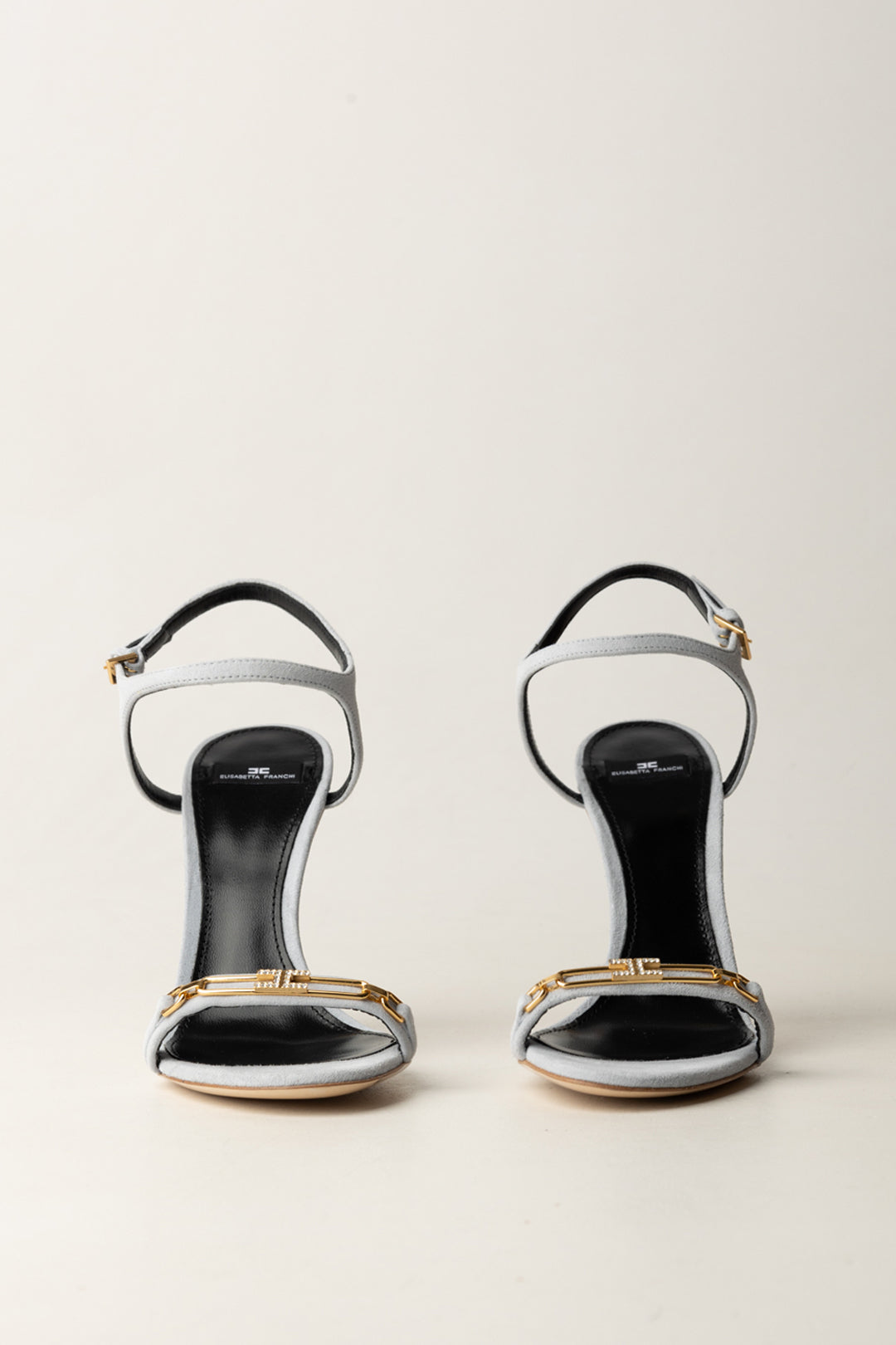 Elisabetta Franchi Sandali In Pelle Tacco Scultura e Morsetto SA89L56E2 STARLIGHT