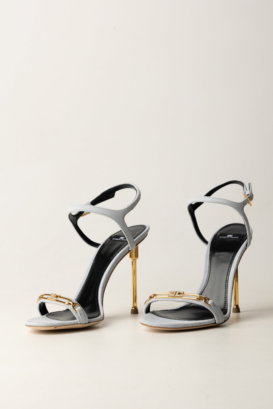 Elisabetta Franchi Sandali In Pelle Tacco Scultura e Morsetto SA89L56E2 STARLIGHT