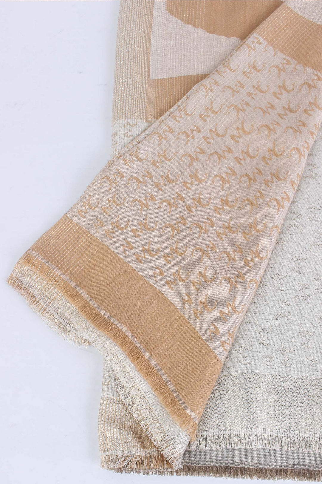 Manila Grace Sciarpa In Misto Viscosa con Logo Mc Jacquard F628GJ NEBBIA 