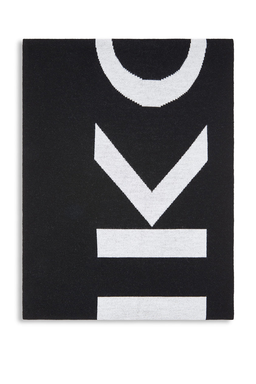 Pinko Sciarpa con Logo Lettering In Misto Lana 105988 A2Z5 ZZ2 NERO/BIANCO