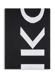 Pinko Sciarpa con Logo Lettering In Misto Lana 105988 A2Z5 ZZ2 NERO/BIANCO