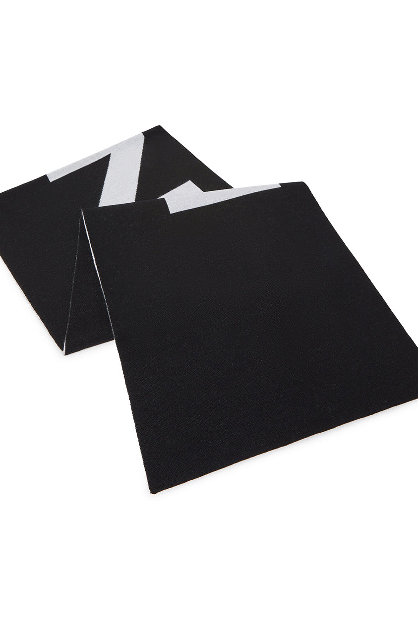 Pinko Sciarpa con Logo Lettering In Misto Lana 105988 A2Z5 ZZ2 NERO/BIANCO