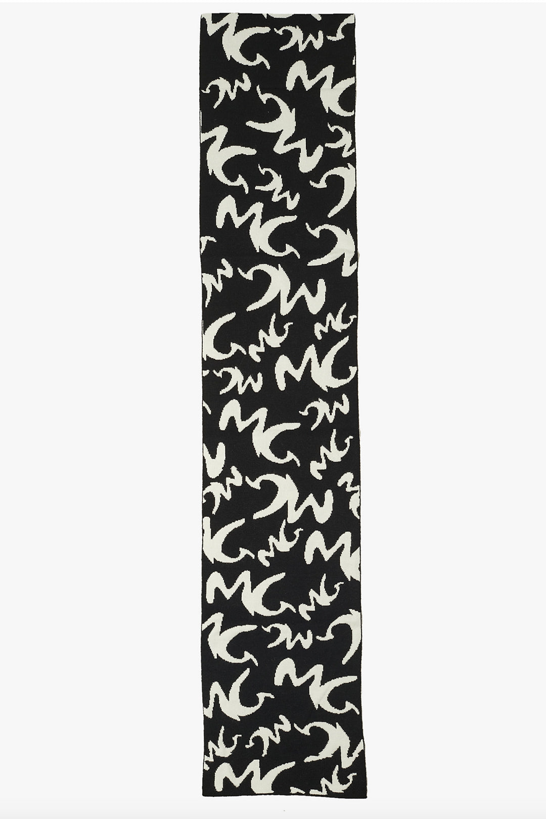 Manila Grace Sciarpa con Motivo Grafico a Contrasto F618VJ NERO