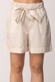Khloe Femme Shorts In Cotone con Fusciacca 49402 BIANCO