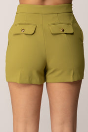 Elisabetta Franchi Shorts In Crêpe Leggero con Catena Gioiello IGUANA SH01757E2