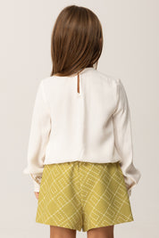 Elisabetta Franchi La mia Bambina Shorts In Crepe con Stampa Logo Geometrico EGBE024.0.GA023.D914 