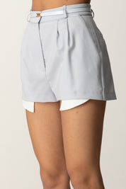 Elisabetta Franchi Shorts In Fresco Lana con Cintura SH01156E2 STARLIGHT