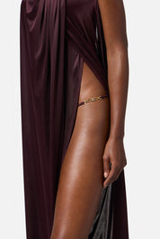Elisabetta Franchi Slip In Jersey con Logo Strass MERLOT SM00158E2