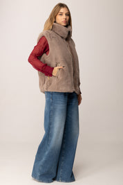 Pinko Smanicato In Ecopelliccia con Zip BEIGE-BISCOTTO ZENZ.
