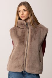 Pinko Smanicato In Ecopelliccia con Zip BEIGE-BISCOTTO ZENZ.
