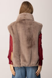 Pinko Smanicato In Ecopelliccia con Zip BEIGE-BISCOTTO ZENZ.
