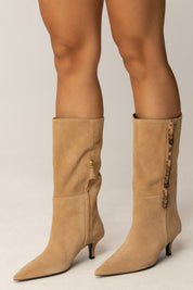 Patrizia Pepe Stivale In Camoscio con Anelli Decorativi 8Y0138 L033 