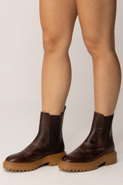 Twin-set Stivaletti Chelsea In Pelle 252TGT194 COFFEE
