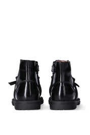 Elisabetta Franchi La mia Bambina Stivaletti Chelsea In Pelle Lucida con Frange F1A5-E0385-0406930 BLACK