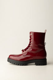 Elisabetta Franchi La mia Bambina Stivaletti In Vernice con Lacci In Velluto F4A5-E0414-1848R006 CHERRY