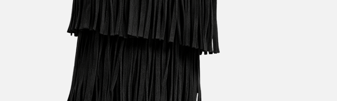 Aniye By Stivali Cowboy Scamosciati con Frange 1A5465 BLACK :PE26