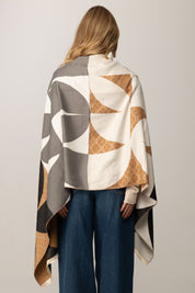 Twin-set Stola In Panno con Motivo Logo Jacquard 252TA4170 LAND