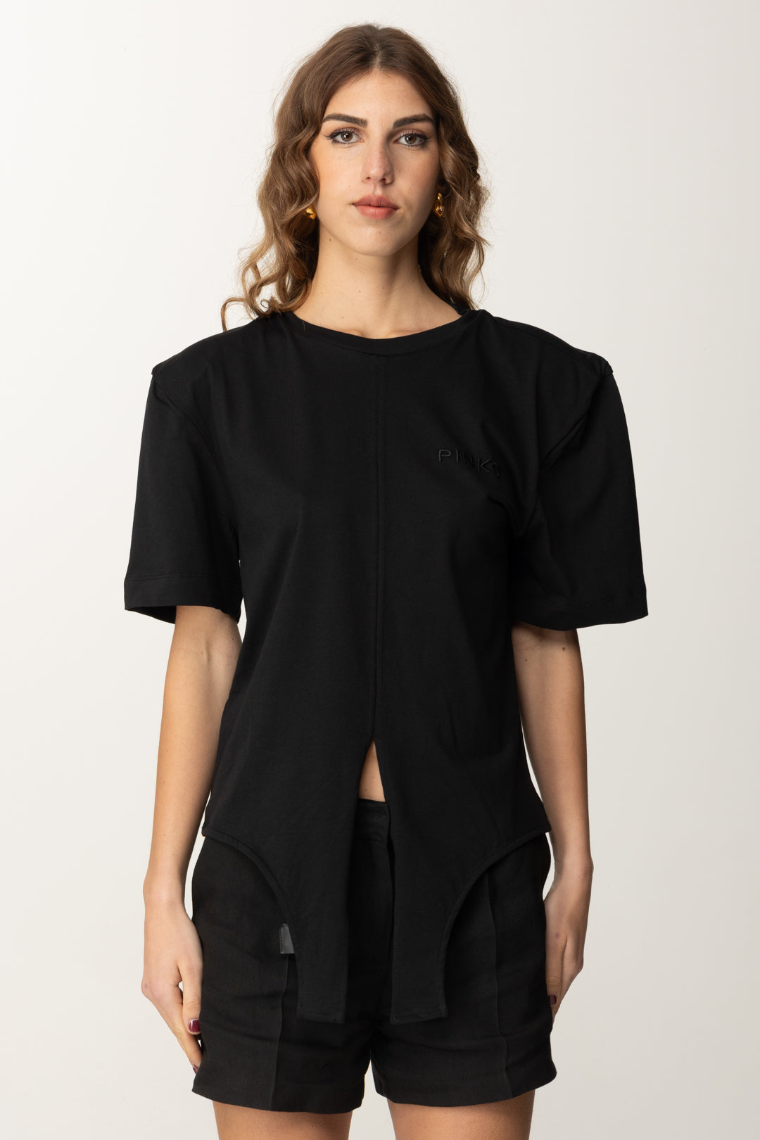 Cropped T-shirt with Front Knot