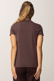 Elisabetta Franchi T-shirt Girocollo con Collana Multifilo MA00956E2 MERLOT