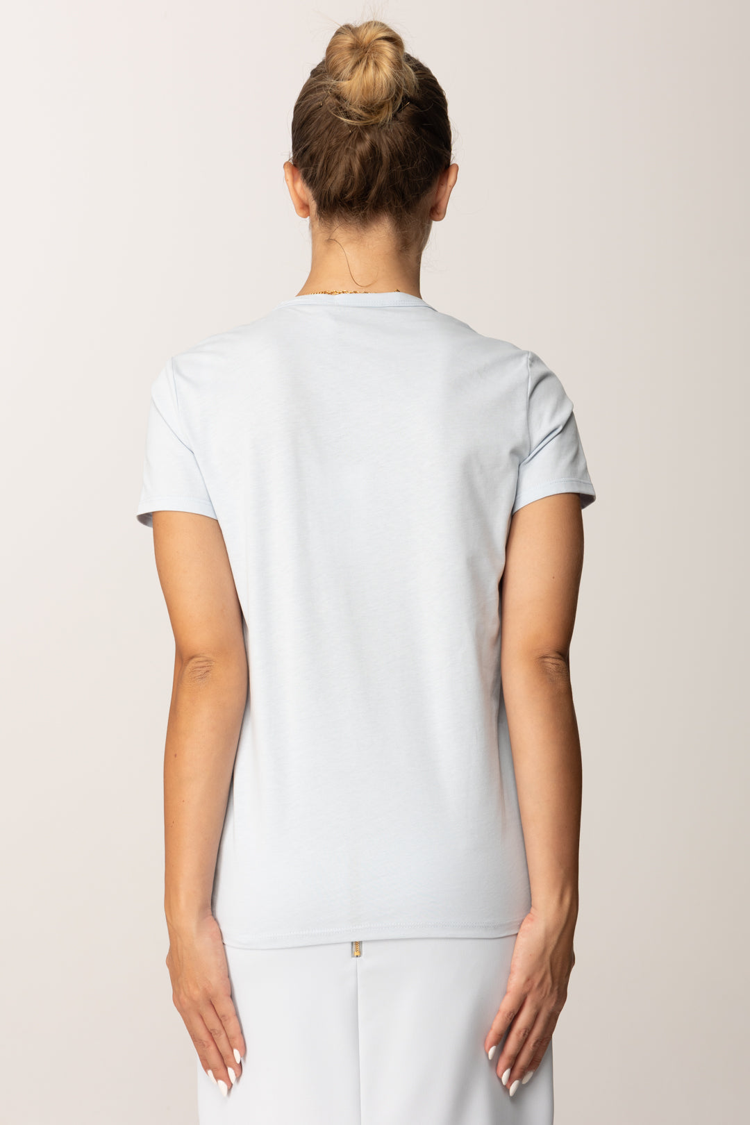 Elisabetta Franchi T-shirt Girocollo con Collana Multifilo MA00956E2 STARLIGHT