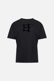 Elisabetta Franchi T-shirt In Cotone con Logo In Rilievo MA01P66E2 NERO