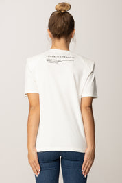 Elisabetta Franchi T-shirt In Jersey con Taschino Stampato MA02056E2 GESSO