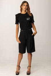 Elisabetta Franchi T-shirt In Jersey con Taschino Stampato MA02056E2 NERO