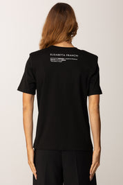 Elisabetta Franchi T-shirt In Jersey con Taschino Stampato MA02056E2 NERO