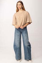 Pinko T-shirt over con logo ricamato 106497 A36T C36