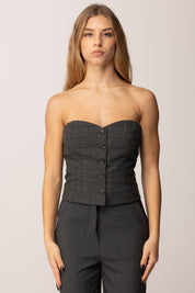 Aniye By Top Corsetto Daliah Motivo Check 181227 STONE CHECK