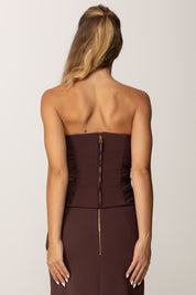  Elisabetta Franchi Top In Crêpe con Zip Decorative TO03656E2 MERLOT