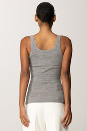 Elisabetta Franchi Top In Lana con Micro-logo Jacquard TK58S56E2 GRIGIO MELANGE