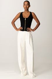 Elisabetta Franchi Top In Maglia In Punto Stoffa con Zip TK57S56E2 NERO