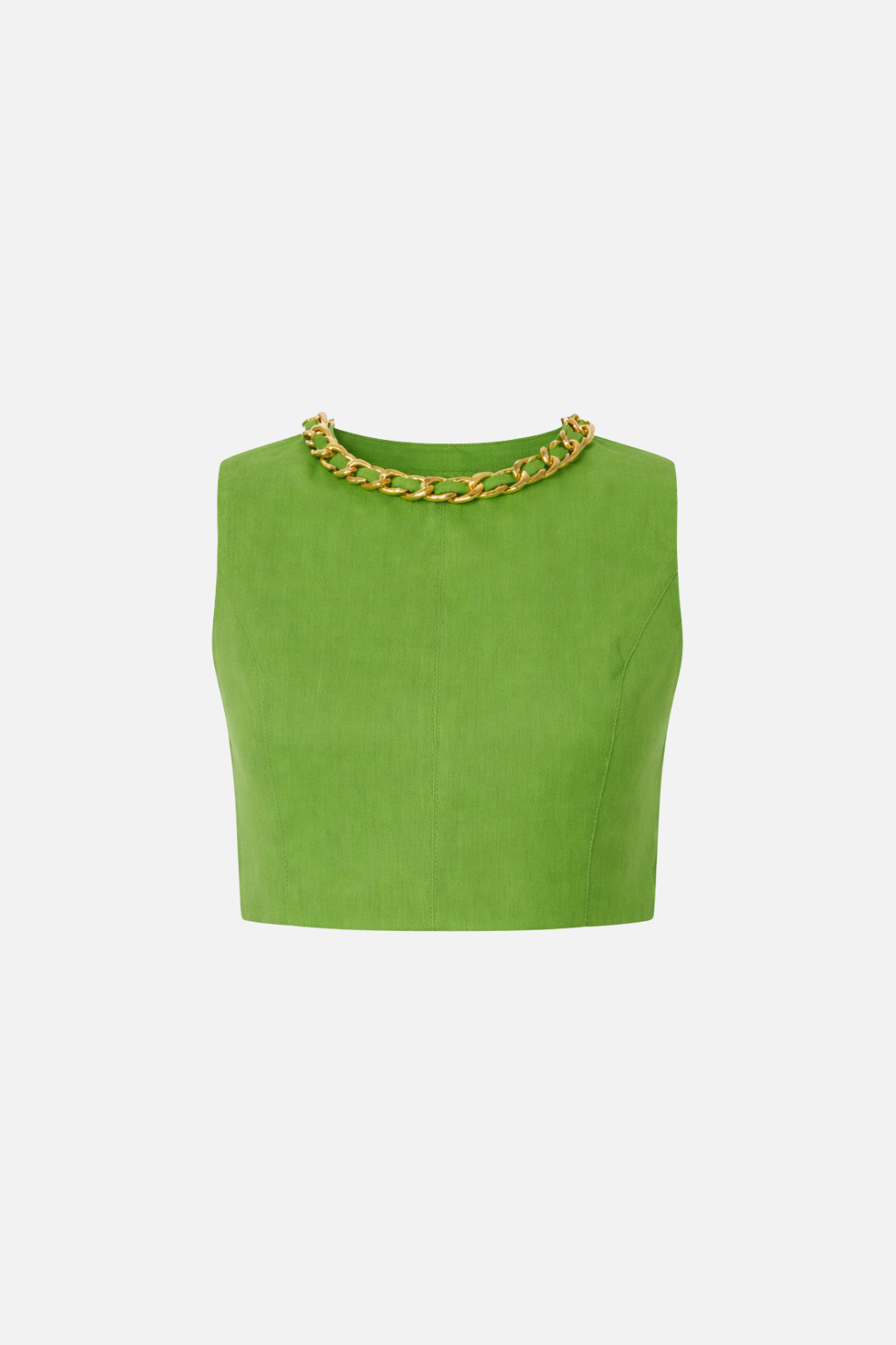 Twinset Top In Misto Lino con Catena Gioiello TO06062E2 ALOE