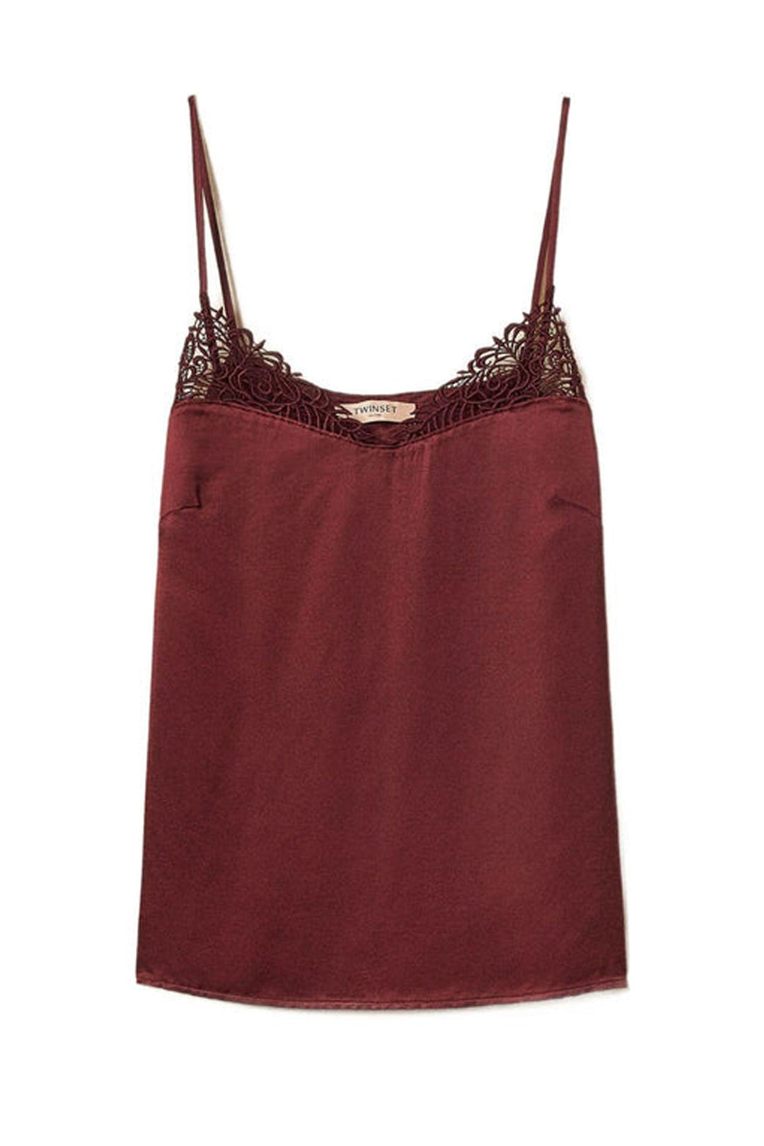 Twin-set Top In Raso con Inserto Pizzo WINESTASTING 252TP2481