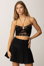 Patrizia Pepe Top Lingerie In Pizzo 8I0179 A602 NERO