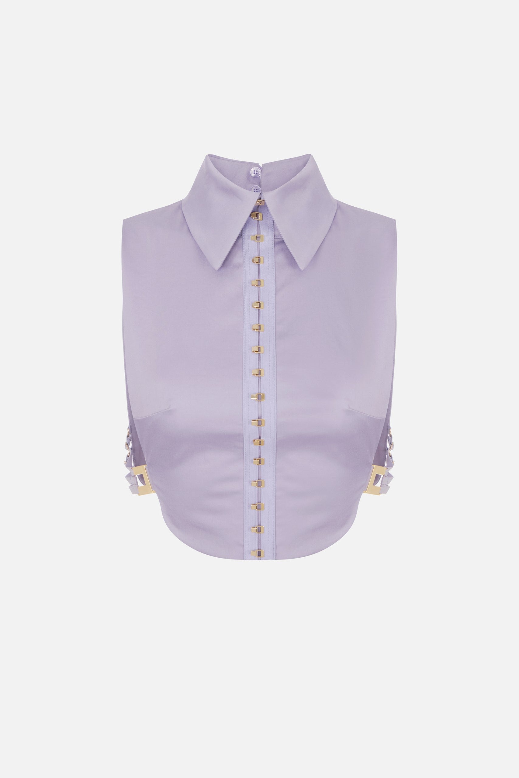 Elisabetta Franchi Top Pettorina con Elastici Ai Fianchi TO04661E2 LILLA